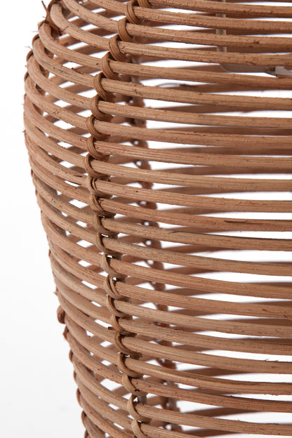 Pulah Natural Rattan &amp; Black Table Lamp