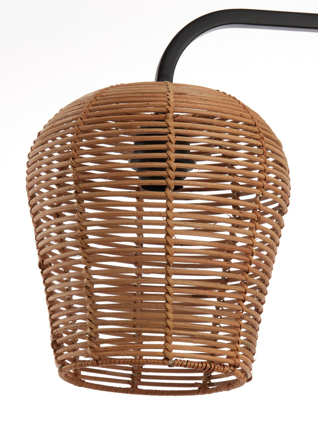 Pulah Natural Rattan &amp; Black Table Lamp