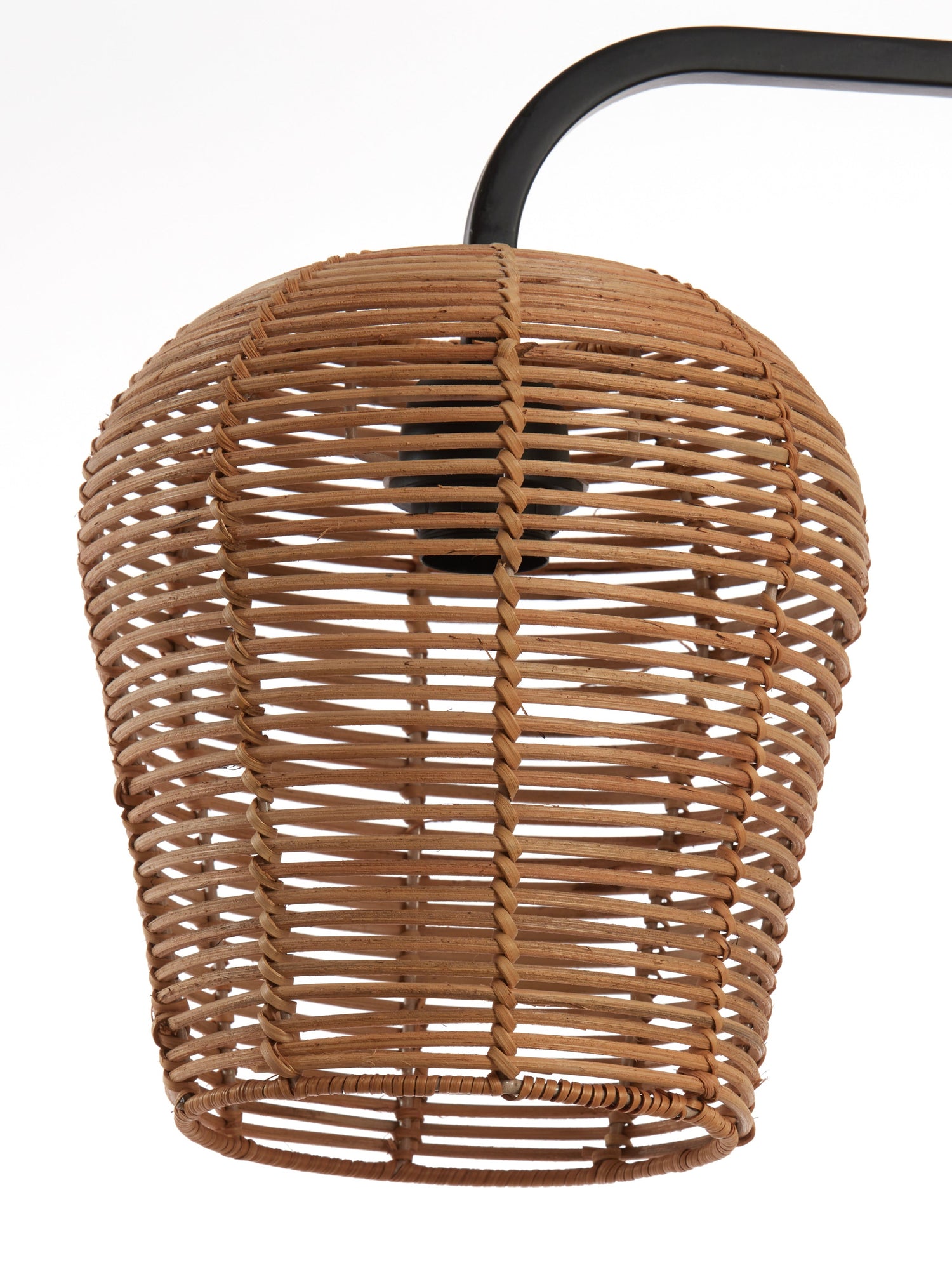 Pulah Natural Rattan &amp; Black Table Lamp
