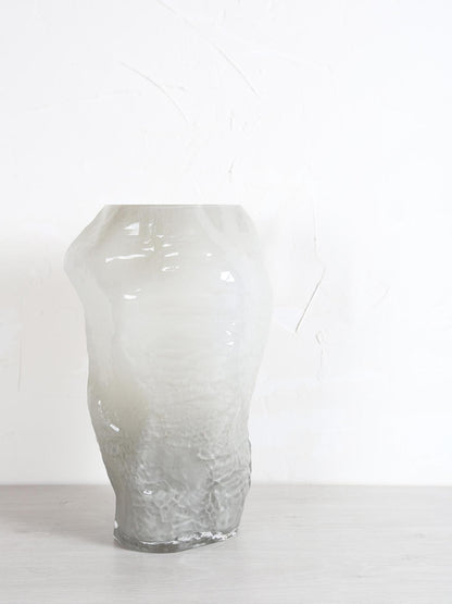 Riley White Glass Vase Round