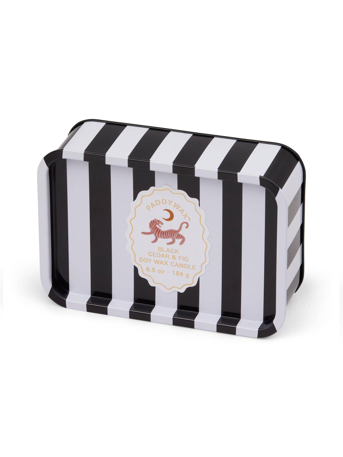 Adopo Tiger Printed Tin Candle - Black Cedar &amp; Fig