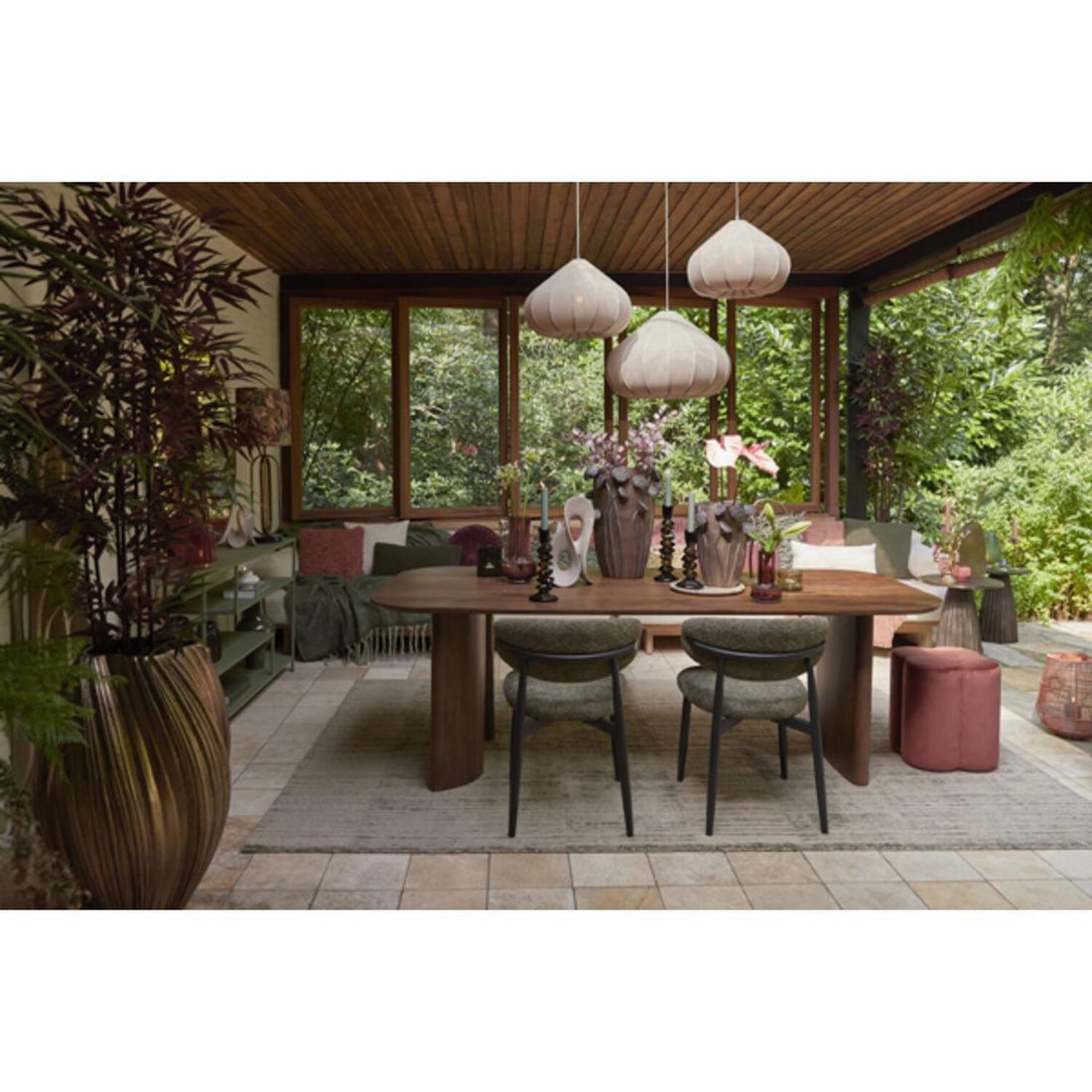 Zubeda Hanging lamp - linen natural