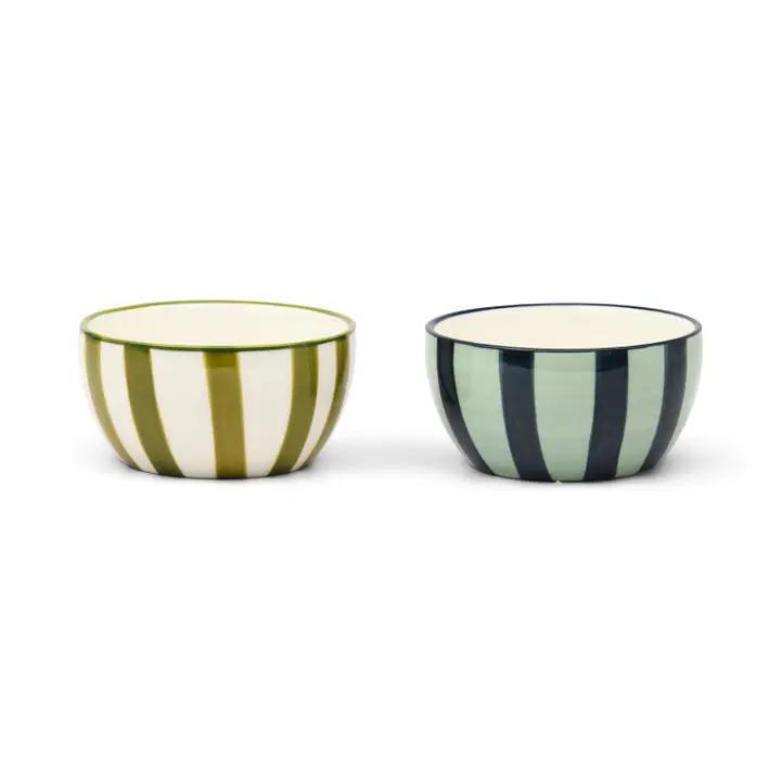 The Bella Dipping Bowls - Set of 2 - Olive &amp; Blue