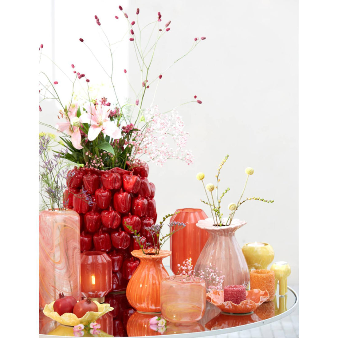 Palermo Table lamp - LED - Brick Red & Gold