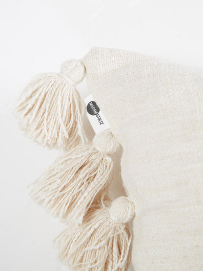 Cushion With Tassels - Off White