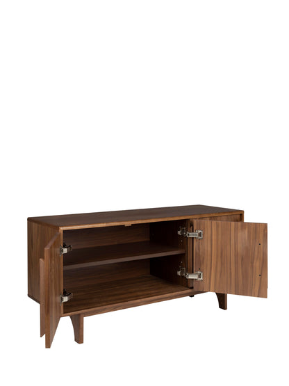 Groove Wooden Cabinet - Walnut - 2 Sizes Available