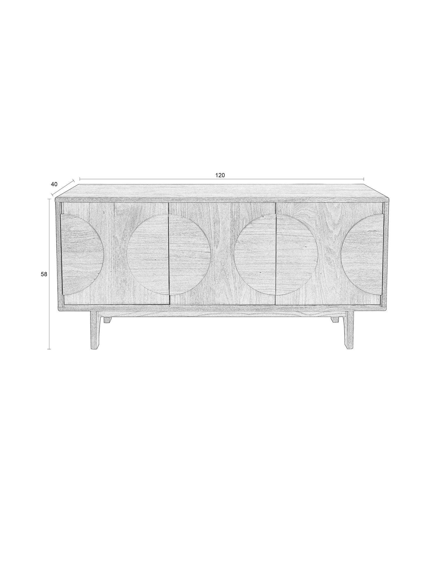 Groove Wooden Cabinet - Walnut - 2 Sizes Available