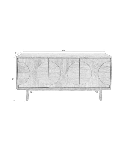 Groove Wooden Cabinet - Walnut - 2 Sizes Available