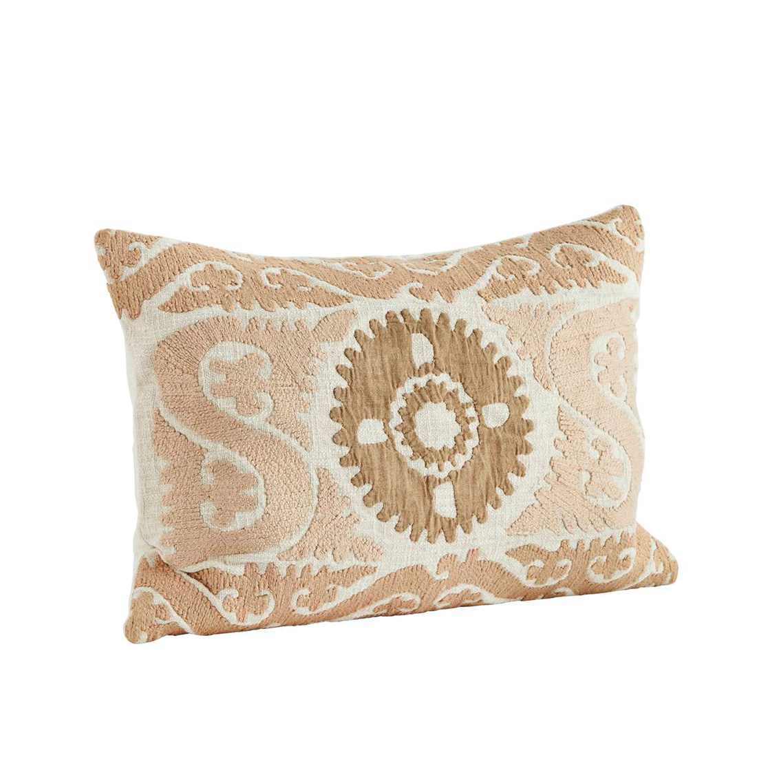 Suzani Embroidered Cushion - Neutrals, Powder, Camel
