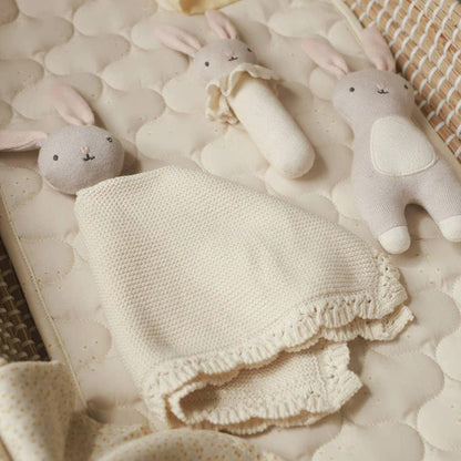 Knitted Cuddle Cloth - Blushing Bunny