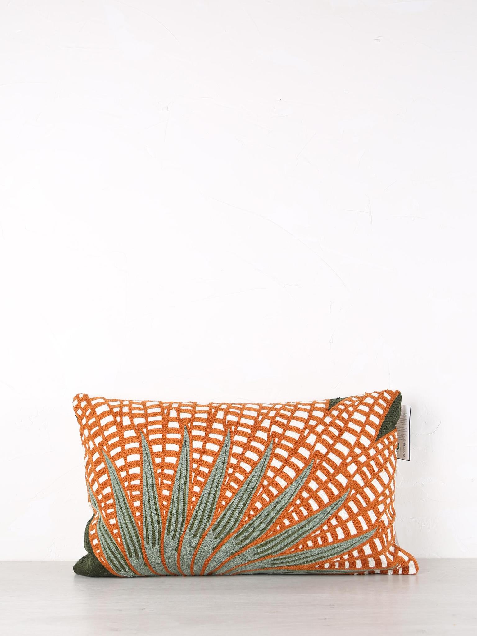 Embroidered Patterned Cushion - Ewan - 3 Colours Available - 30x50cm