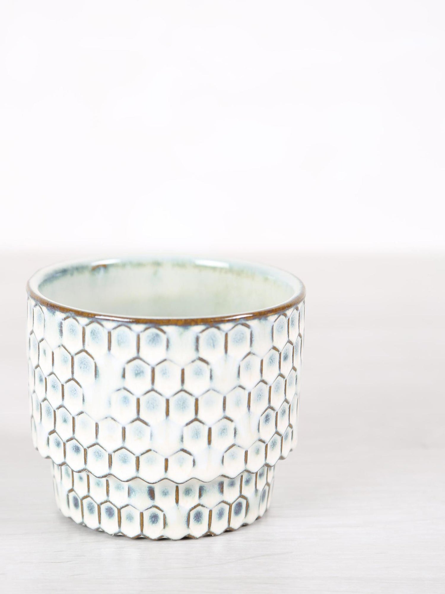 Emmily White Glazed Ceramic Pot