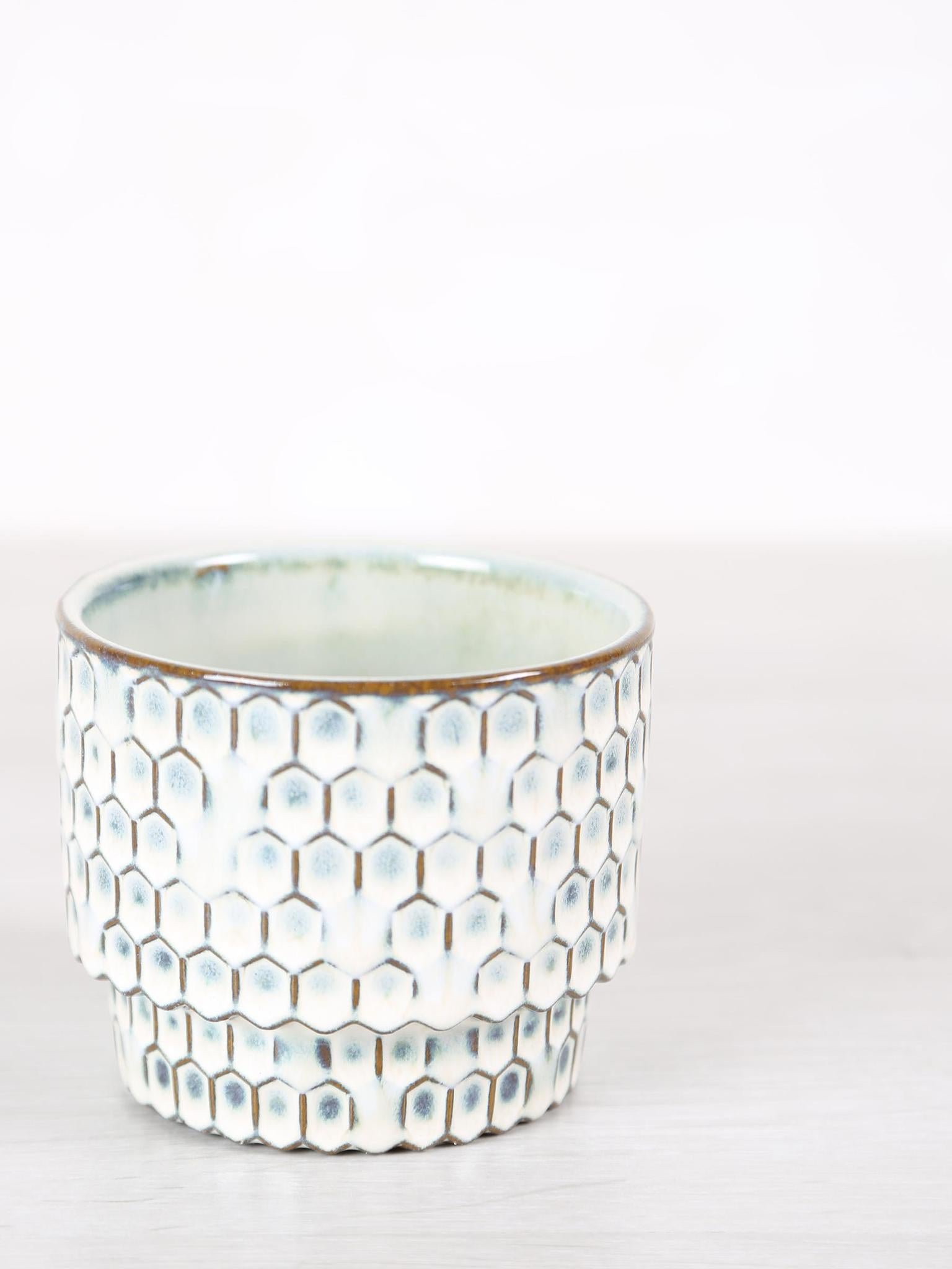 Emmily White Glazed Ceramic Pot