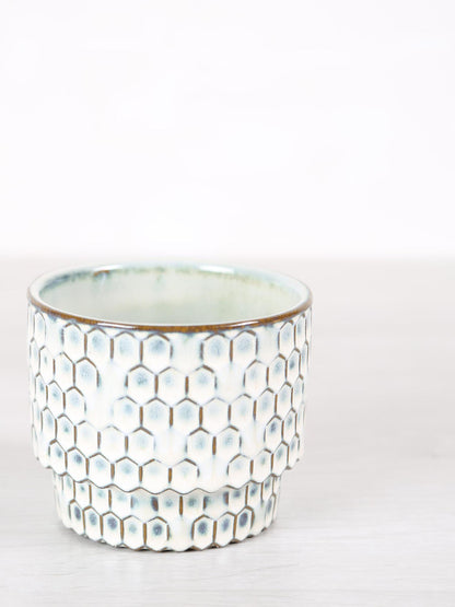 Emmily White Glazed Ceramic Pot