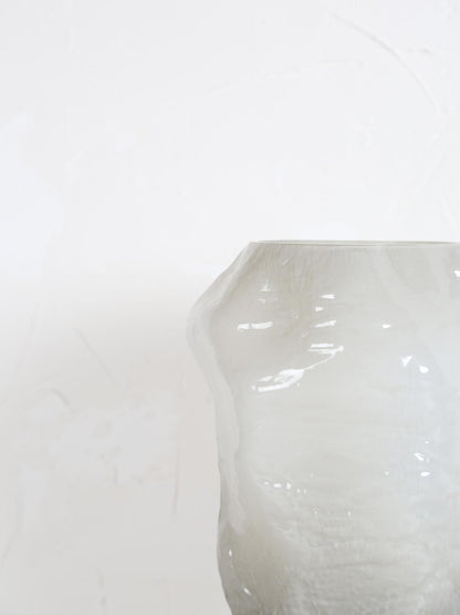 Riley White Glass Vase Round