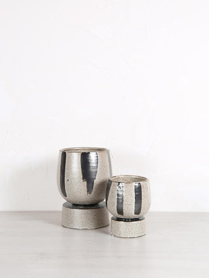 Layiah Ceramic Striped Pot Large