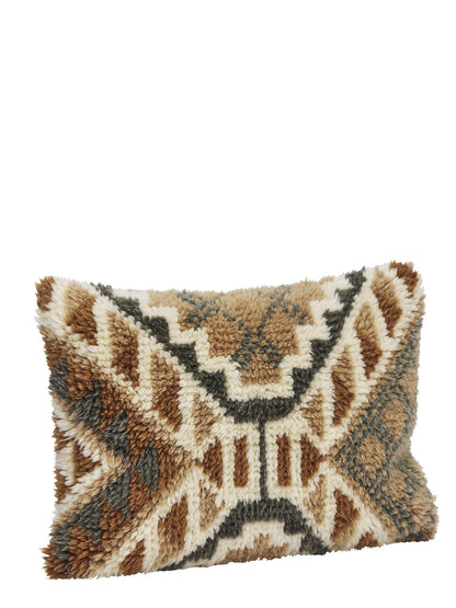 Hand woven wool cushion - Burnt Orange, Old rose