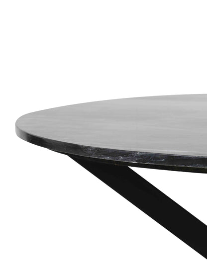 Tomochi Marble Dining Table - White/Black