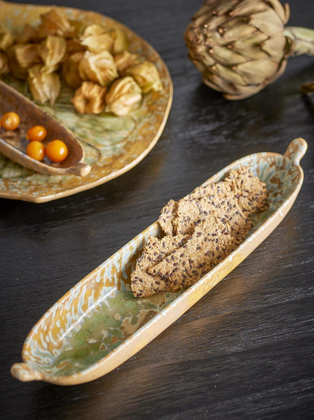 Milani Serving Plate - Burnt Green Hues