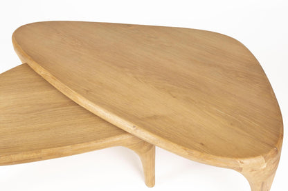 Isla Set of 2 Solid Wood Coffee Tables - 2 Colours Available