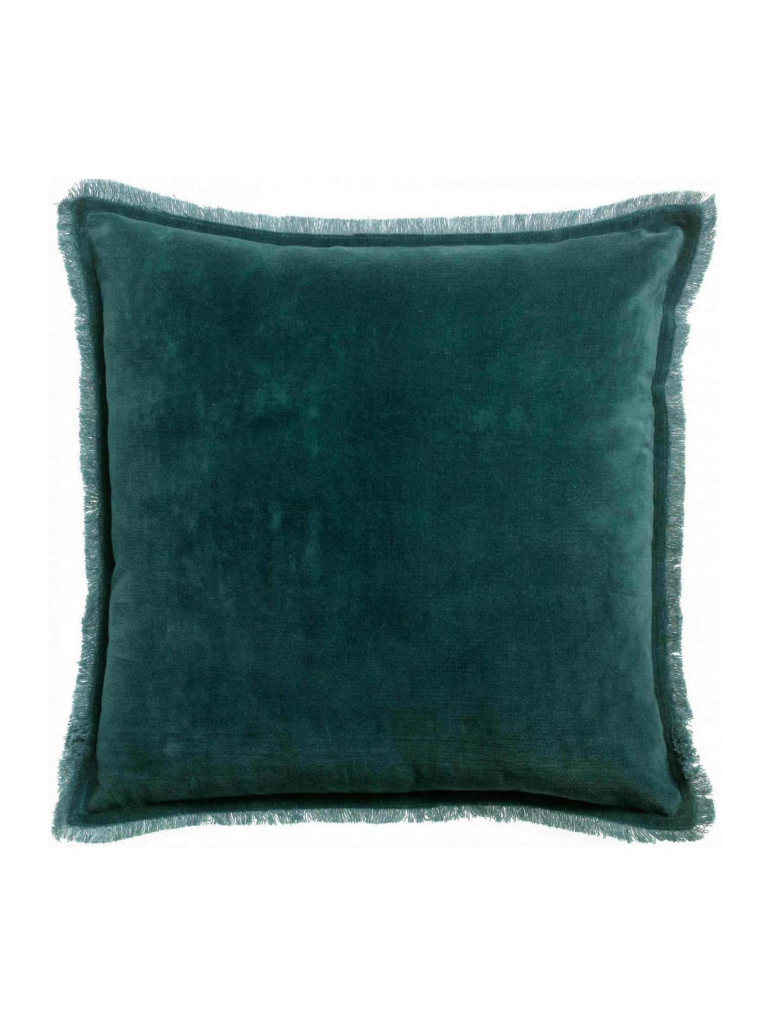 Fara Fringed Velvet Cushion - Corinth - 3 Sizes Available