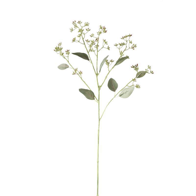 Faux Green Eucalyptus Spray With Seeds