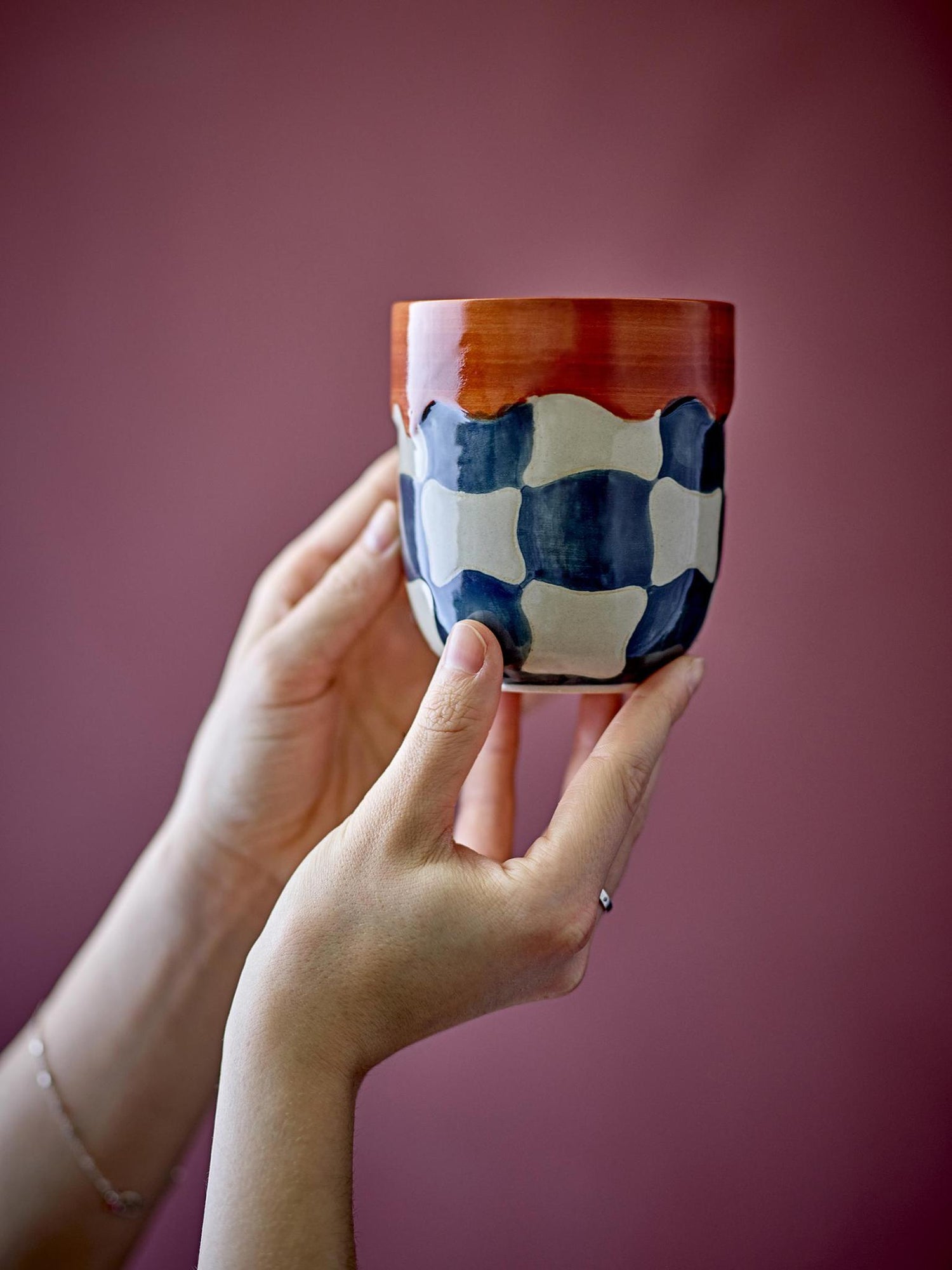 Check Cup - Blue, Cuirve