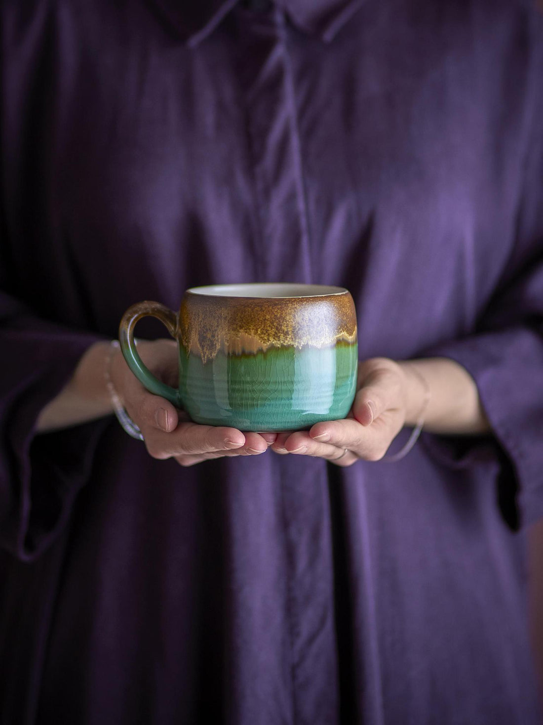 Sheen Patterned Mug - Green, Blue