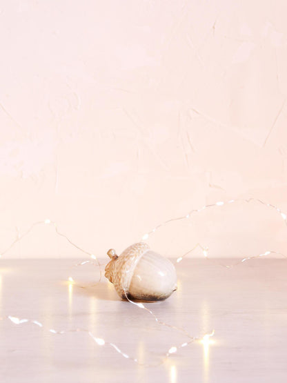 Large Ceramic Acorn - Porcelain, Auburn