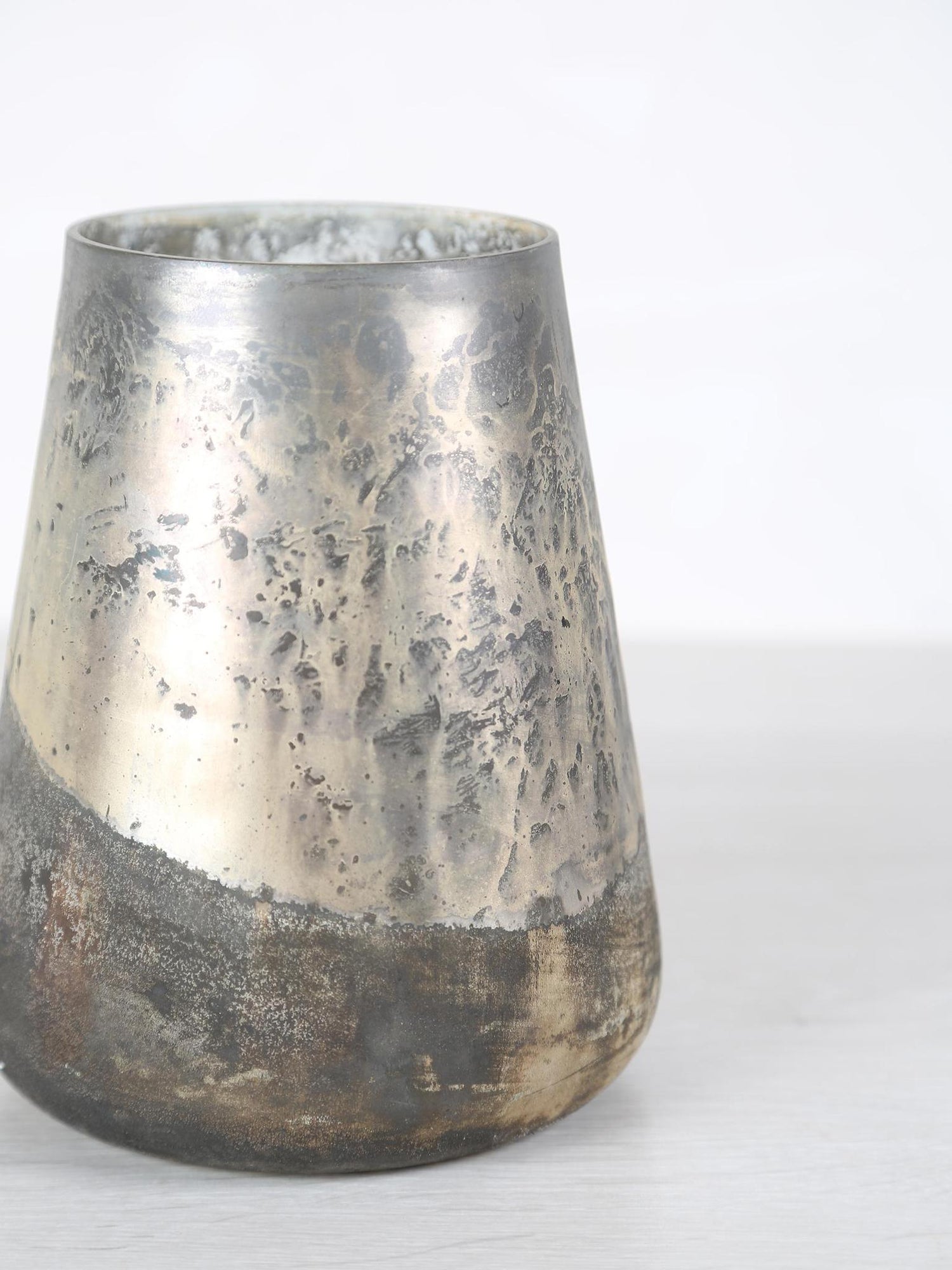 Travers Stormlight Glass Vase  - Grey Antique Finish - 3 Sizes Available