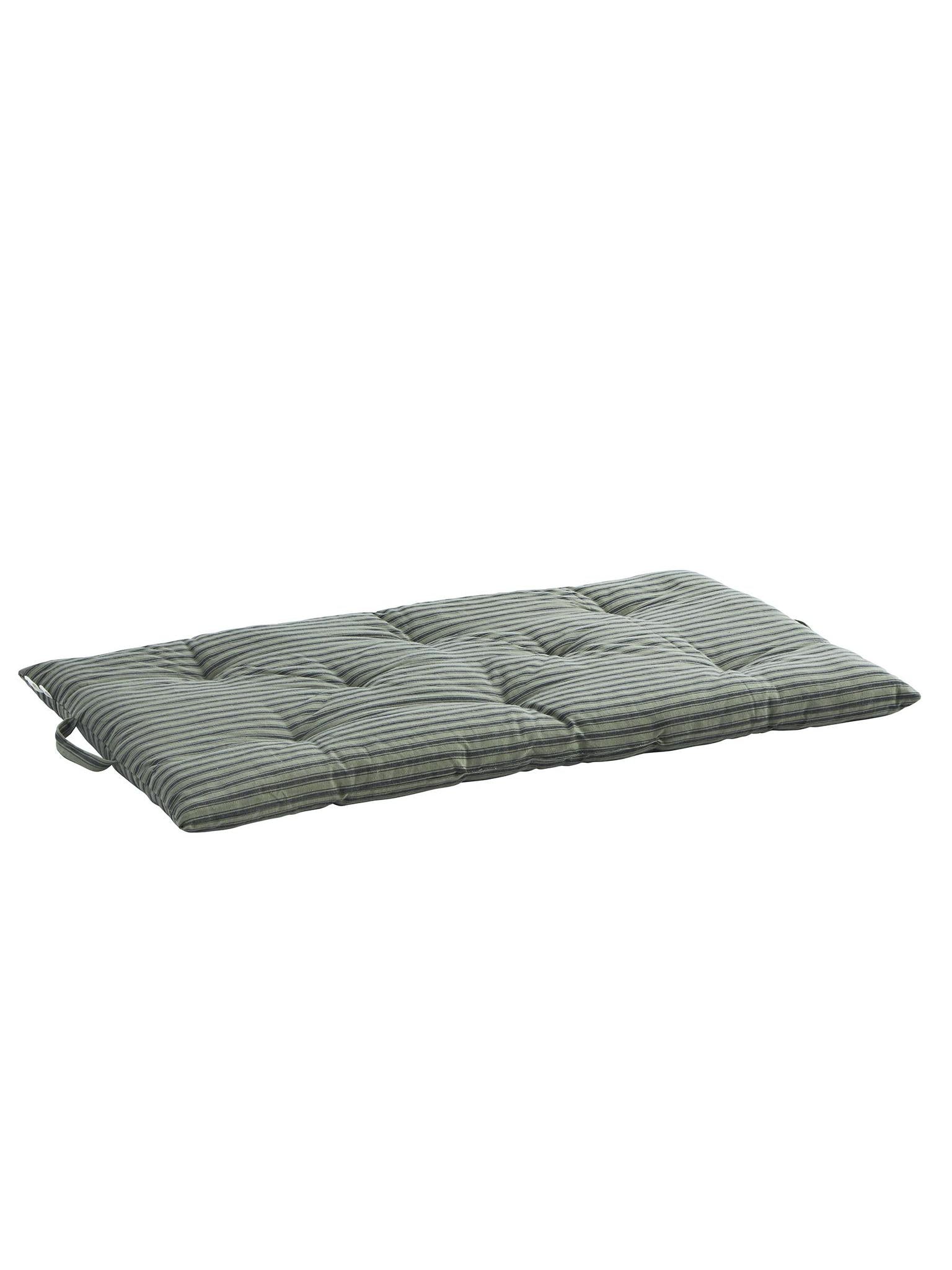 Striped cotton mattress - Moss green, charcoal