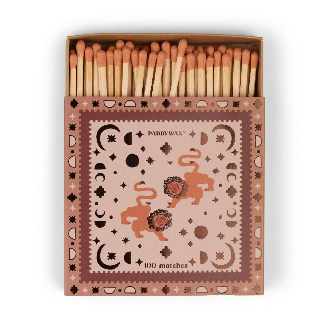 Jumbo Boxed Matches - Foil Lion Print - 100 Matches