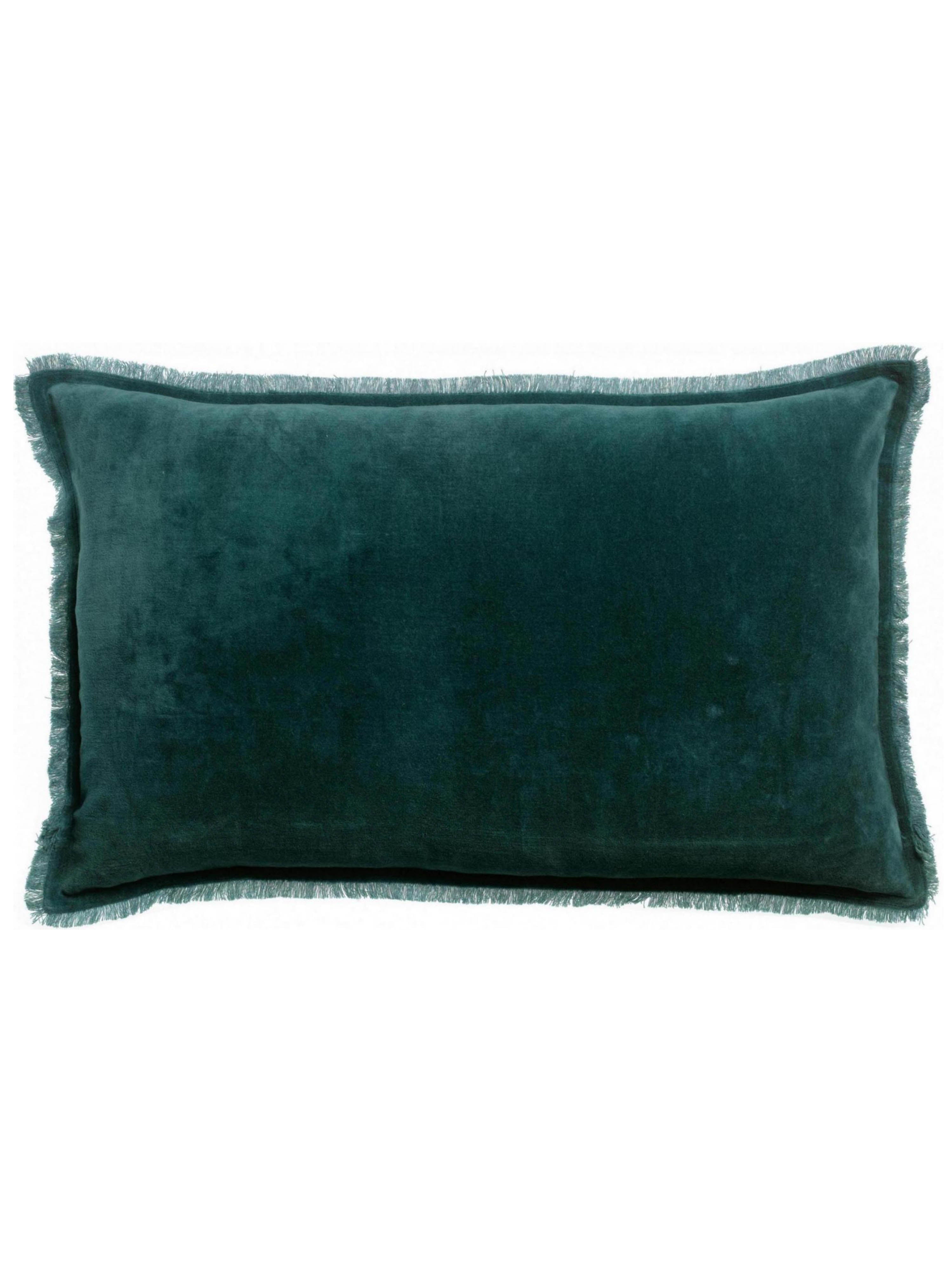 Fara Fringed Velvet Cushion - Corinth - 3 Sizes Available