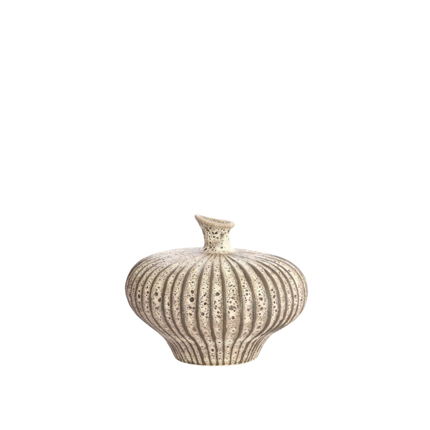 Nevano Ceramic Matte Vase - Dark Brown - 23x22,5x18 cm