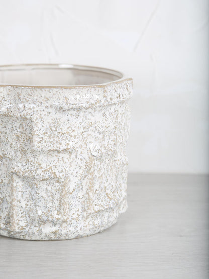 Leni Ceramic Pot - Cream - Rounded