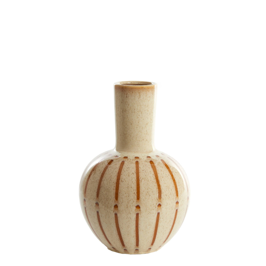 Ulloa Vase Shine - Cream, brown
