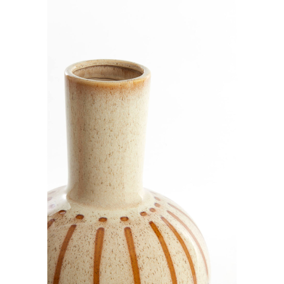 Ulloa Vase Shine - Cream, brown