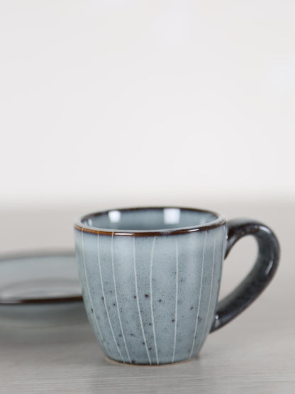 Nordic Sea Stoneware Espresso Cup &amp; Saucer