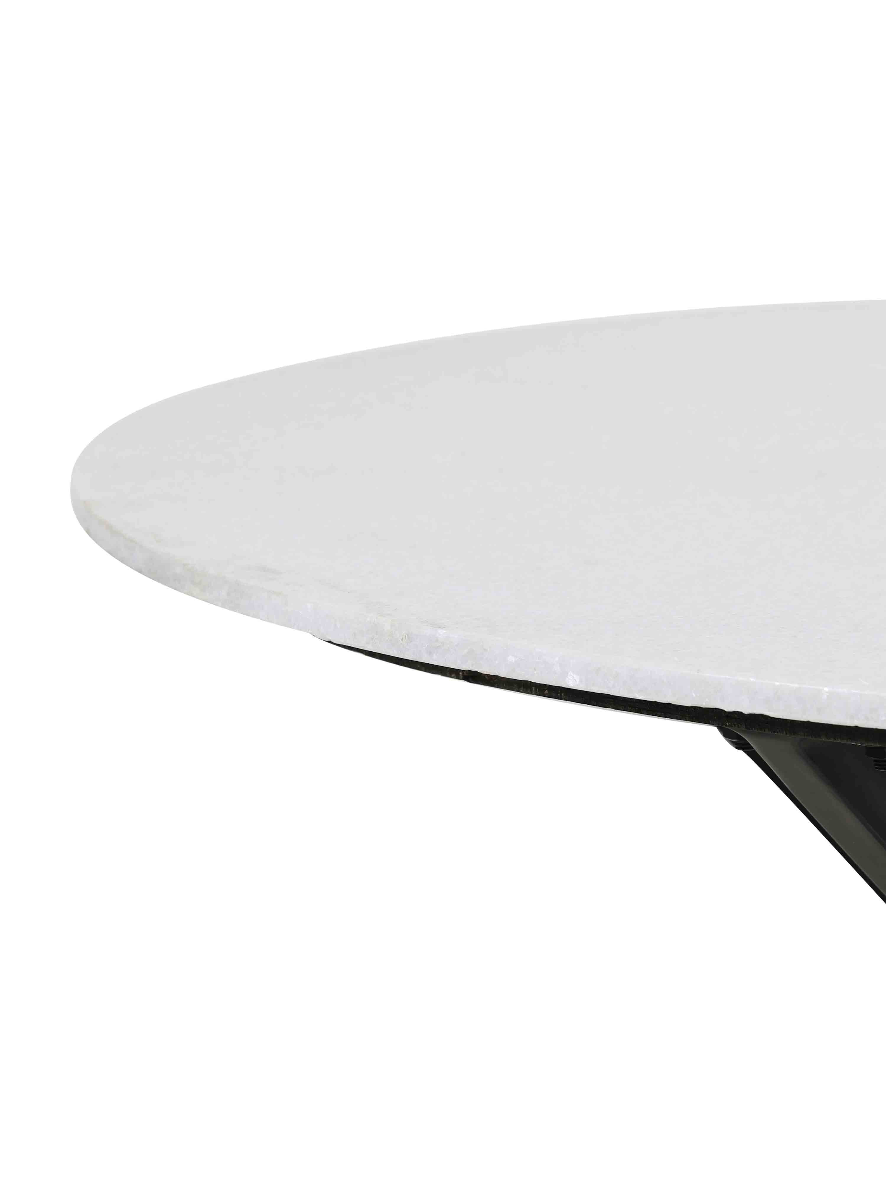 Tomochi Marble Dining Table - White/Black
