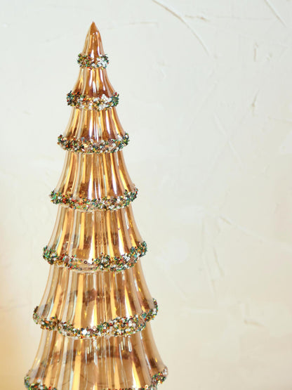 Amber decorative rotating tree