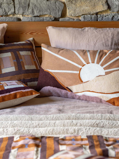 Embroidered Elie Cushion - Cuirve