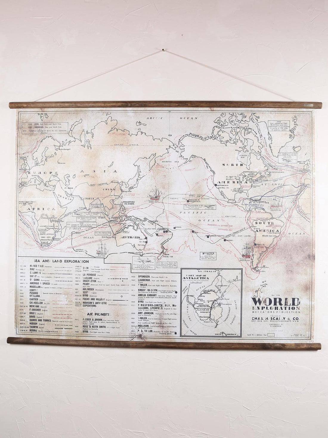 Wall Hanging World Exploration Map - Large