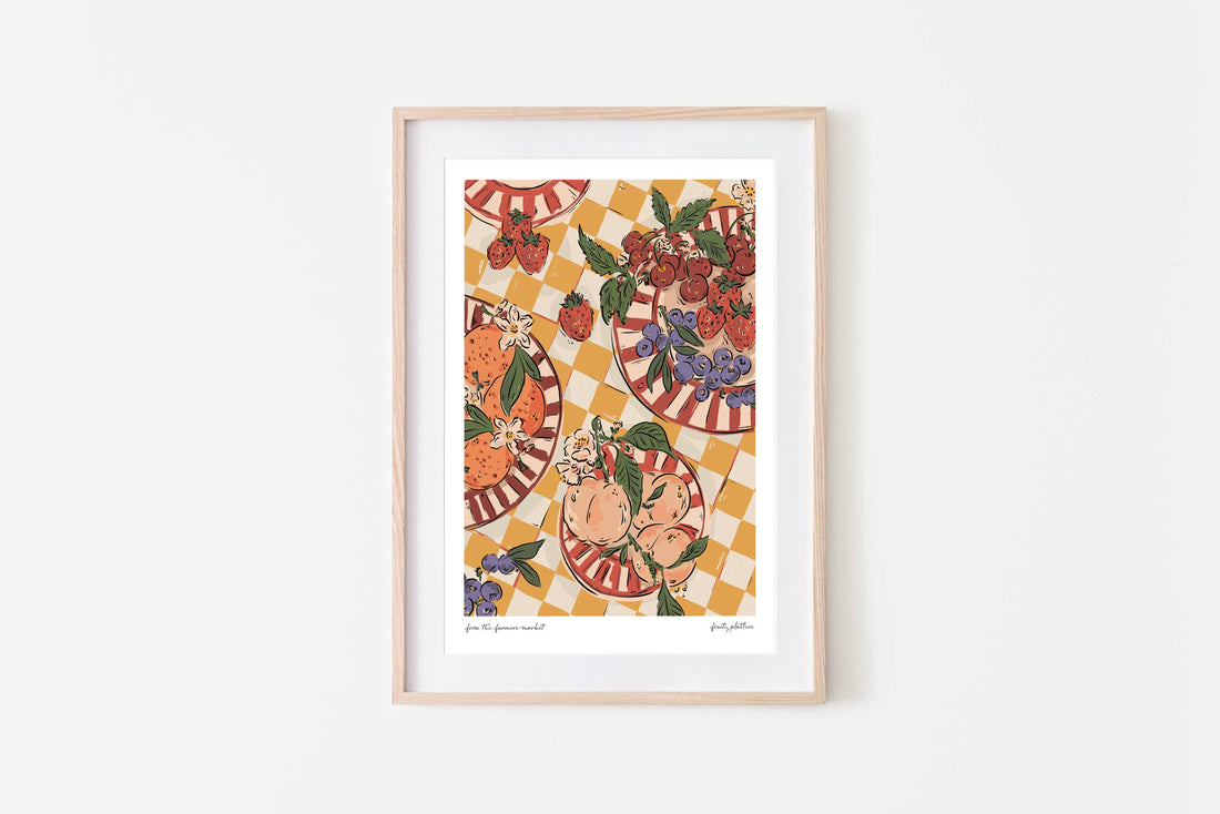 Fruity Platters Art Print - The Farmers Market Collection