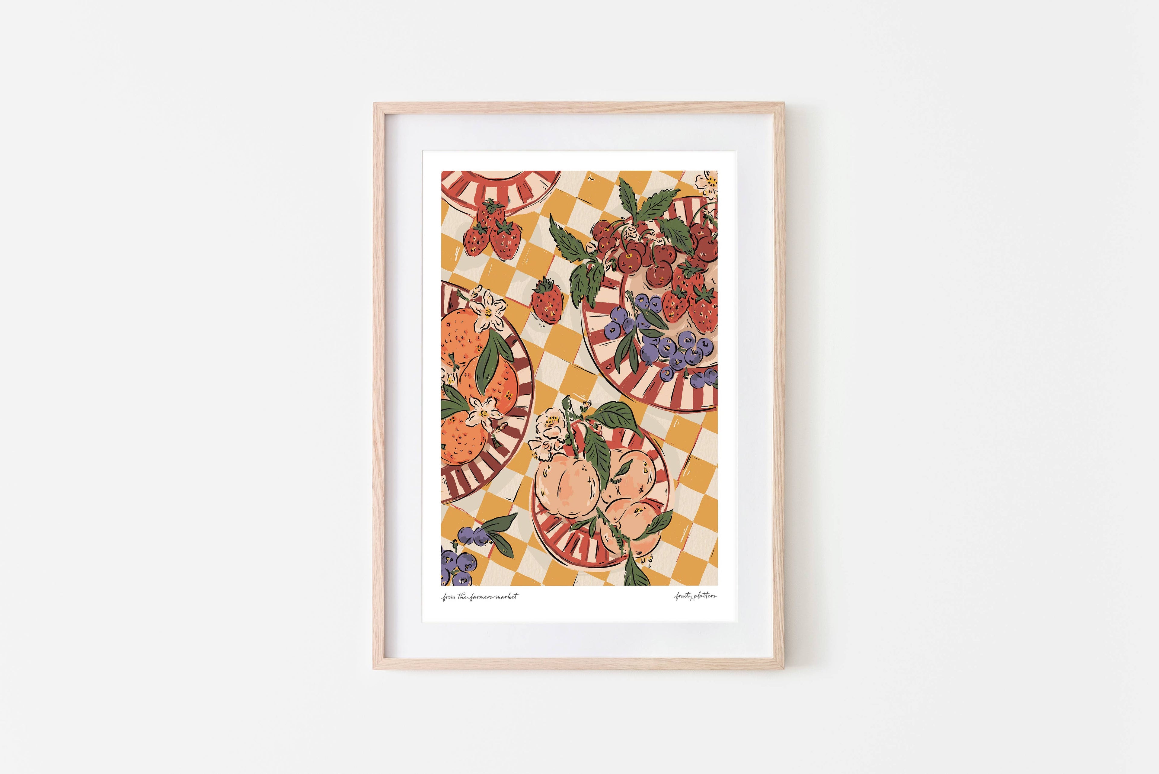 Fruity Platters Art Print - The Farmers Market Collection