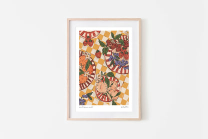 Fruity Platters Art Print - The Farmers Market Collection