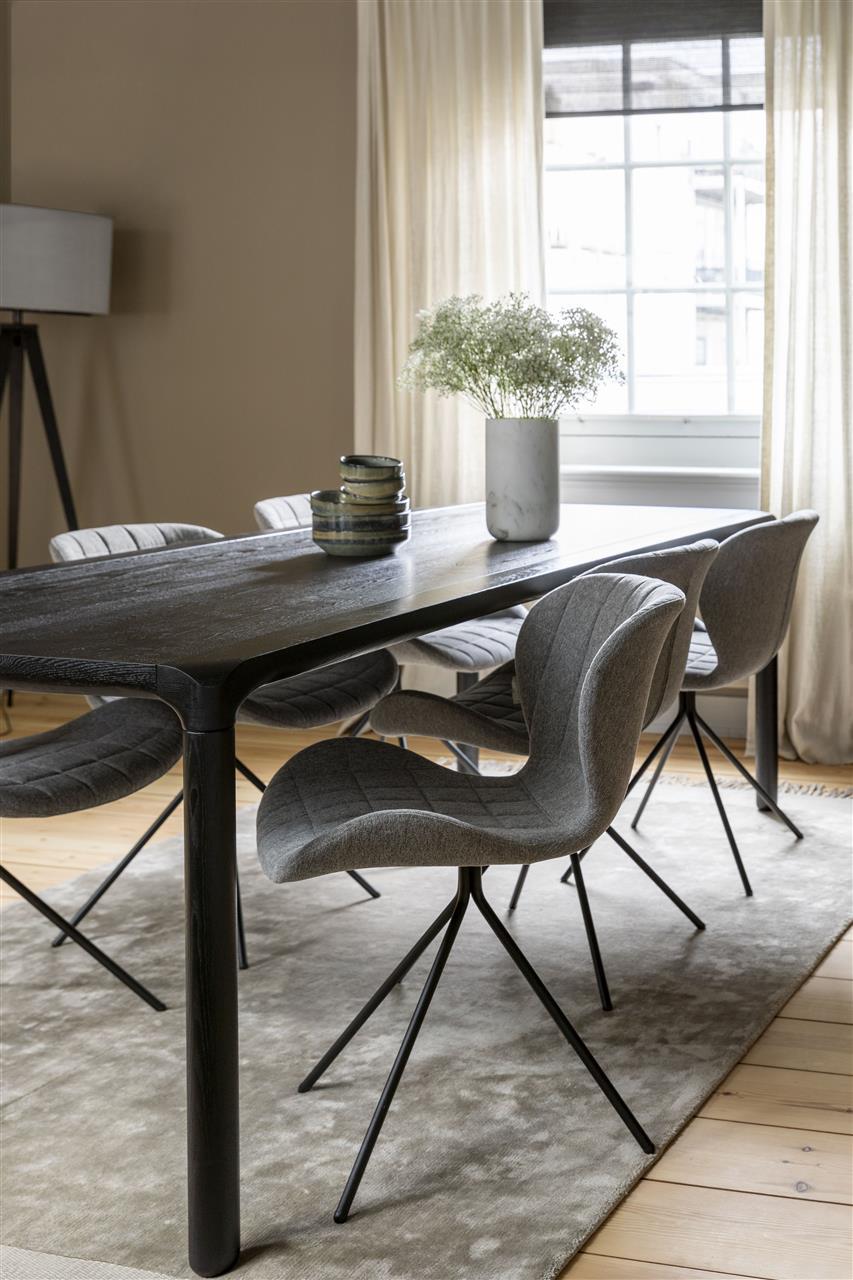 Storm Ash Wooden Dining Table - Black - 3 Sizes Available