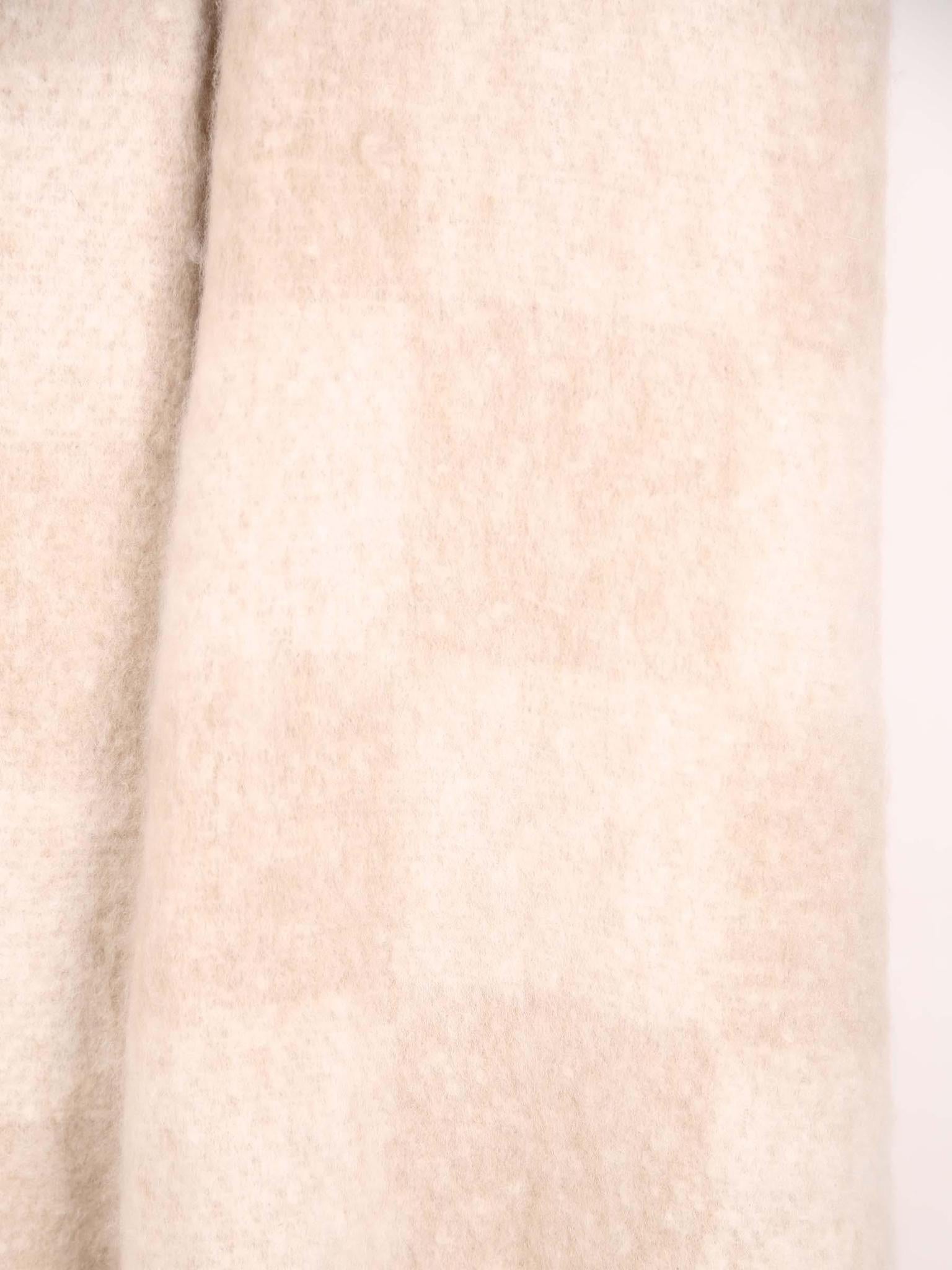 Isabel Recycled Checked Fringed Throw - Natural