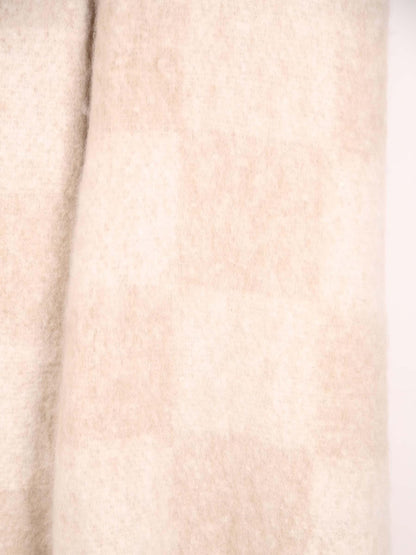 Isabel Recycled Checked Fringed Throw - Natural