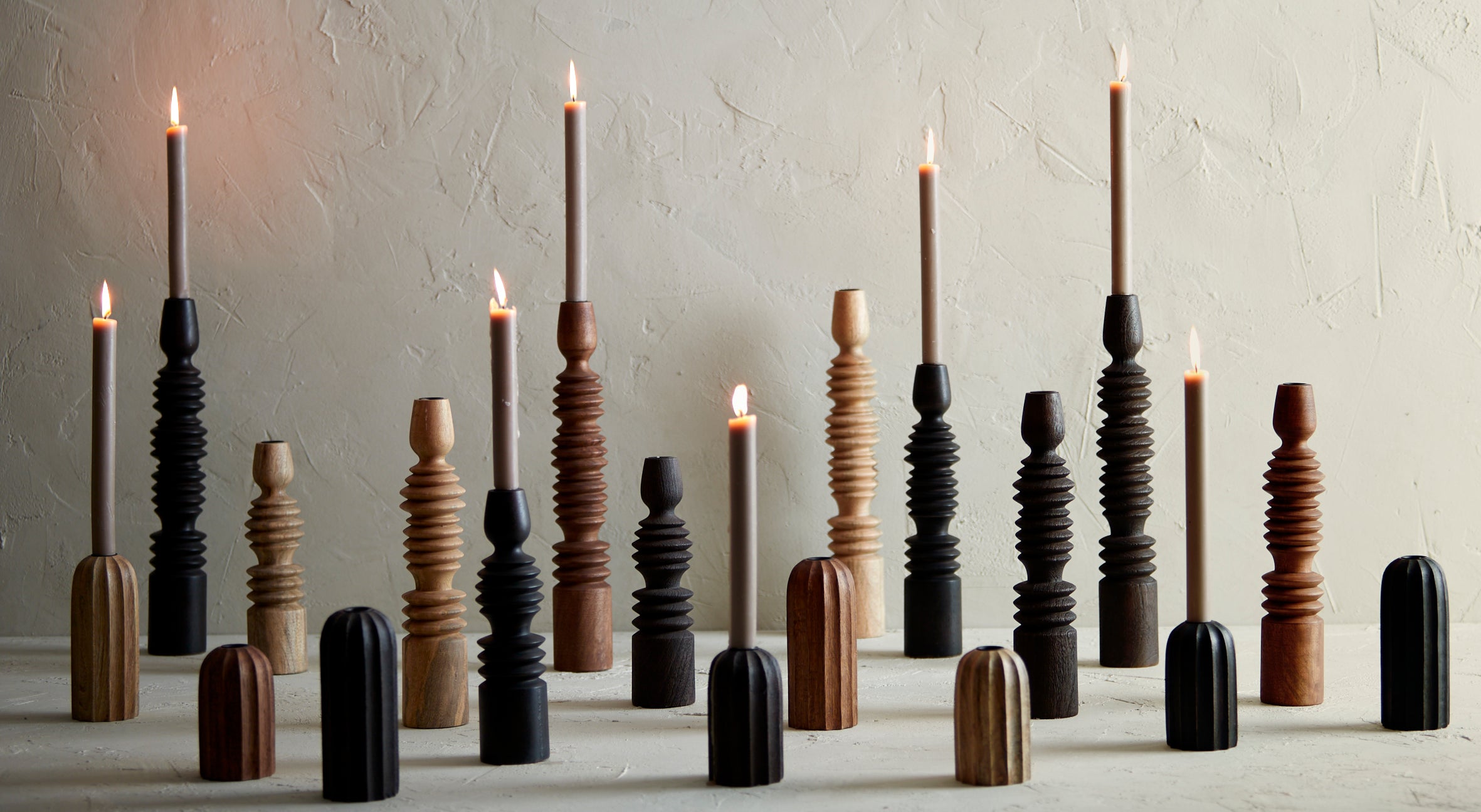 Ofir Russet Mango Wood Candle Holder - 2 Sizes Available