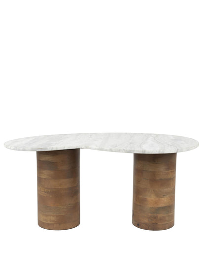 Peli Marble &amp; Mango Wood Coffee Table